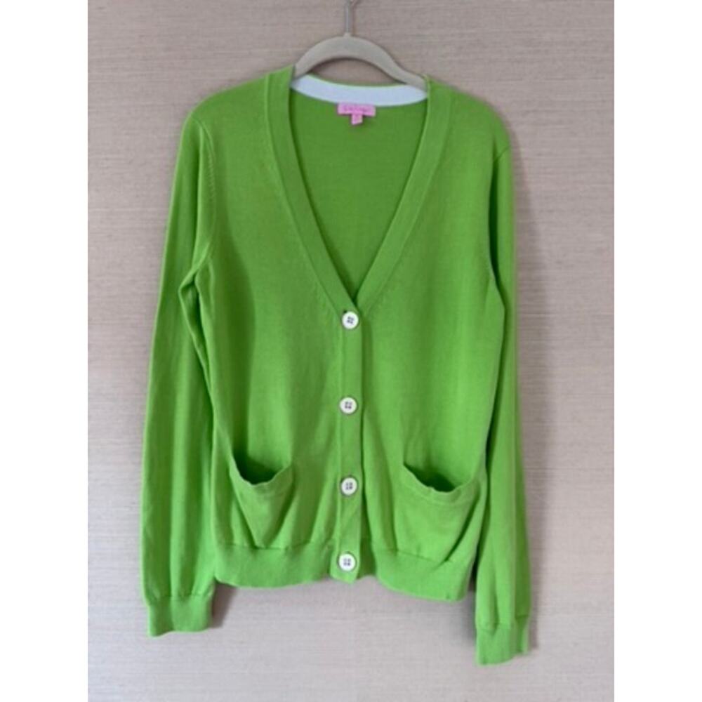 Lilly Pulitzer Lime Green Cotton Cardigan – Size M